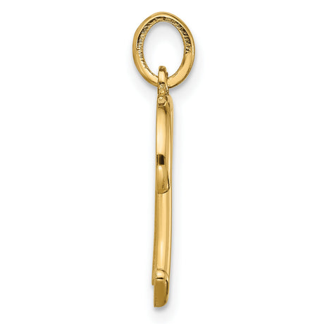 14k Yellow Gold Initial N Pendant, Script Letter Charm, Dainty Monogram Jewelry for Women