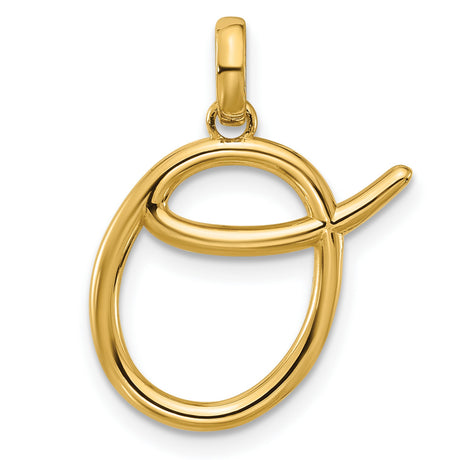 14k Yellow Gold Ichthys Fish Pendant, Christian Symbol Minimalist Religious Jewelry