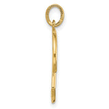 14k Yellow Gold Script Letter R Pendant, Cursive Initial Charm for Women