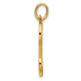 14k Yellow Gold Letter S Pendant, Polished Script Initial Charm for Women or Unisex Wear