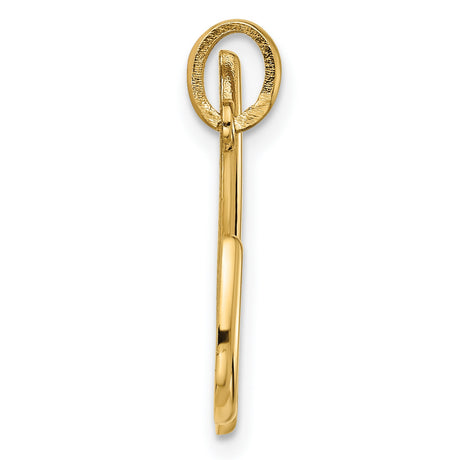 14k Yellow Gold Letter H Pendant, Script Initial Charm, Custom Name Jewelry for Women or Unisex