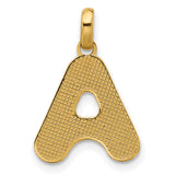 Fancy Letter A Charm Pendant in Real 14k Yellow Gold