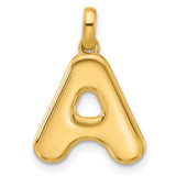 Fancy Letter A Charm Pendant in Real 14k Yellow Gold