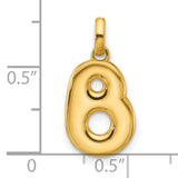 Fancy Letter B Charm Pendant in Real 14k Yellow Gold