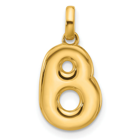 Fancy Letter B Charm Pendant in Real 14k Yellow Gold