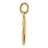 Fancy Letter C Charm Pendant in Real 14k Yellow Gold