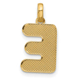 Fancy Letter E Charm Pendant in Real 14k Yellow Gold