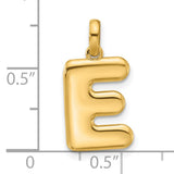 Fancy Letter E Charm Pendant in Real 14k Yellow Gold