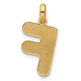 Fancy Letter F Charm Pendant in Real 14k Yellow Gold