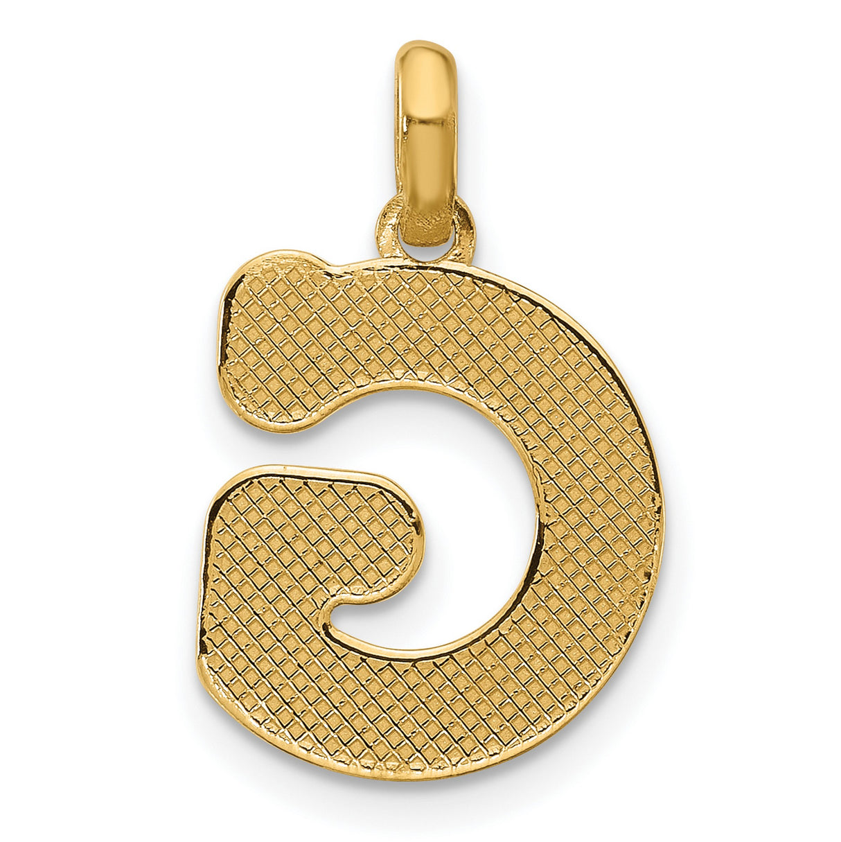 Fancy Letter G Charm Pendant in Real 14k Yellow Gold
