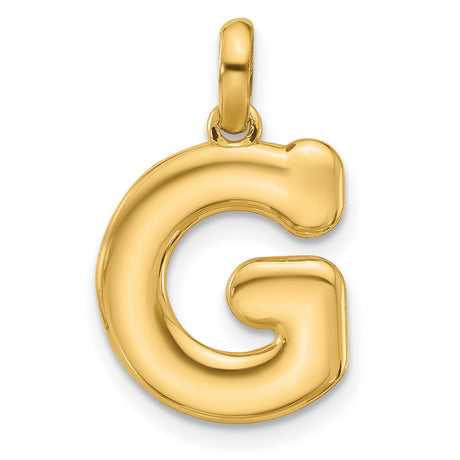 Fancy Letter G Charm Pendant in Real 14k Yellow Gold