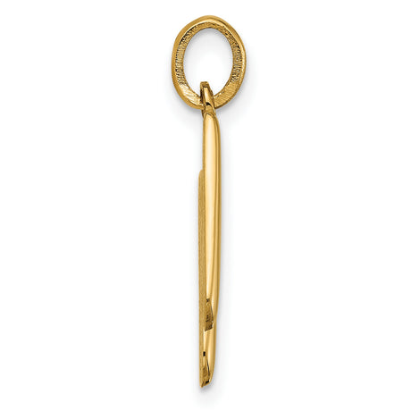 Fancy Letter H Charm Pendant in Real 14k Yellow Gold