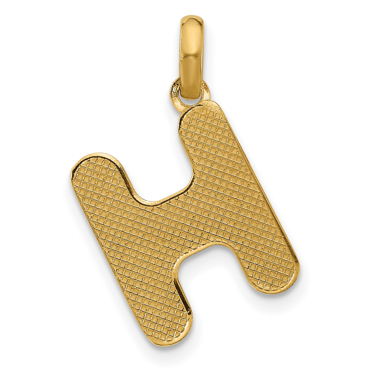 Fancy Letter H Charm Pendant in Real 14k Yellow Gold