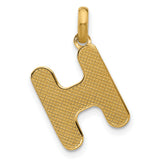 Fancy Letter H Charm Pendant in Real 14k Yellow Gold