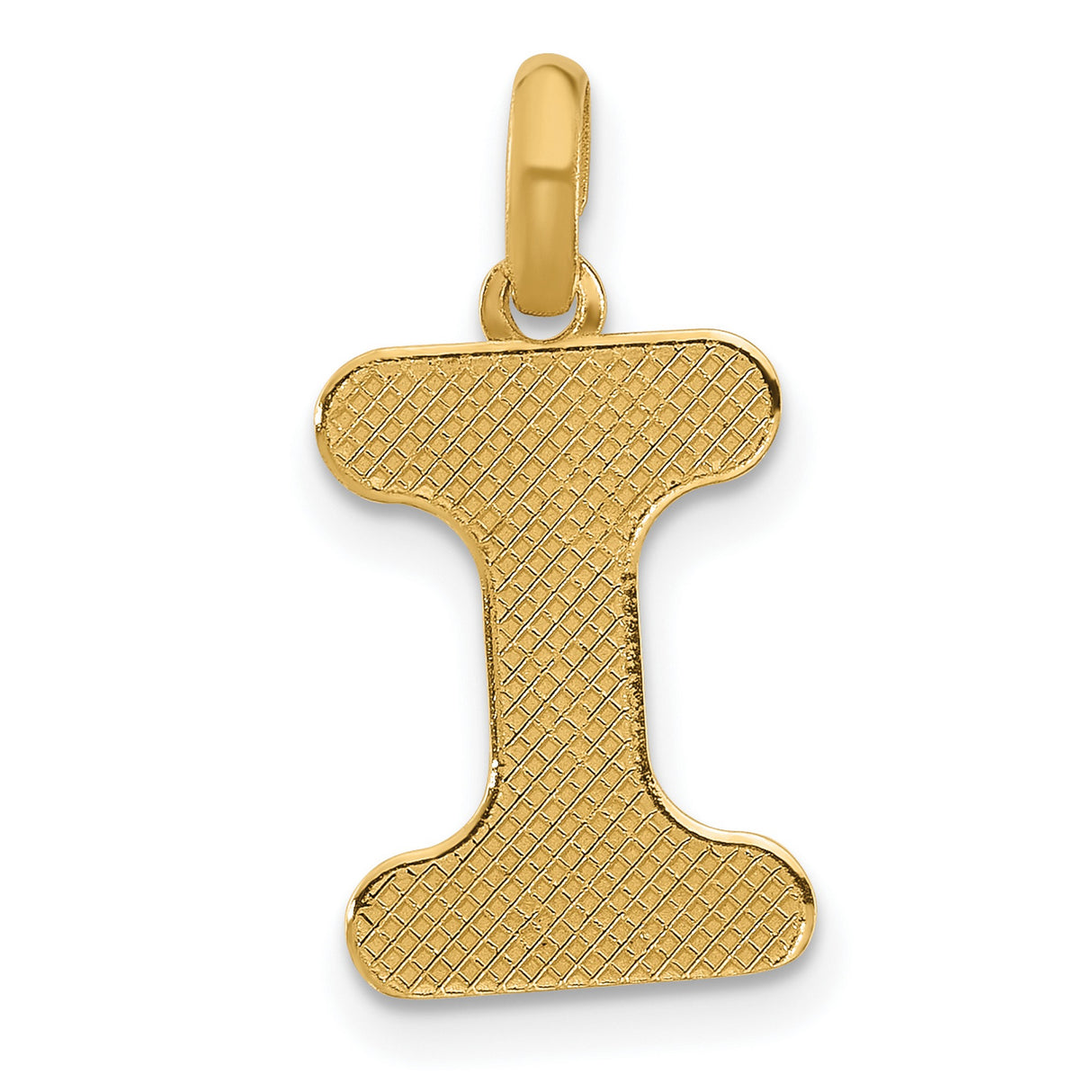 Fancy Letter I Charm Pendant in Real 14k Yellow Gold