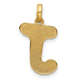 Fancy Letter J Charm Pendant in Real 14k Yellow Gold