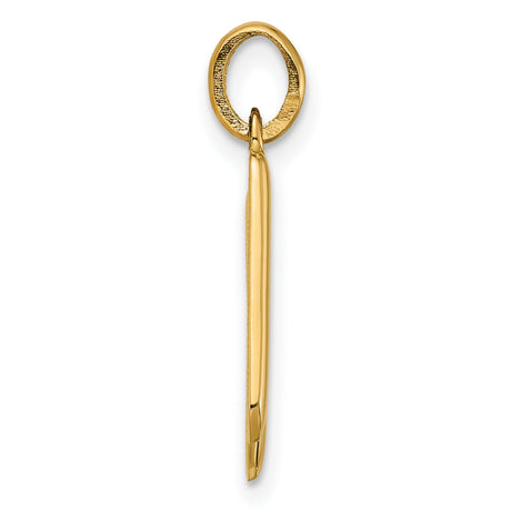 Fancy Letter K Charm Pendant in Real 14k Yellow Gold