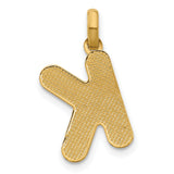 Fancy Letter K Charm Pendant in Real 14k Yellow Gold