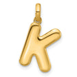Fancy Letter K Charm Pendant in Real 14k Yellow Gold