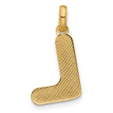 Fancy Letter L Charm Pendant in Real 14k Yellow Gold