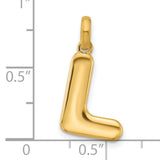 Fancy Letter L Charm Pendant in Real 14k Yellow Gold