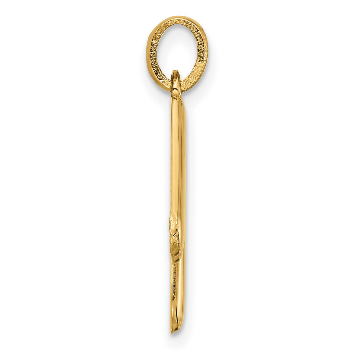 Fancy Letter M Charm Pendant in Real 14k Yellow Gold