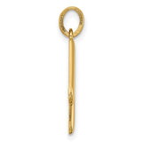 Fancy Letter M Charm Pendant in Real 14k Yellow Gold