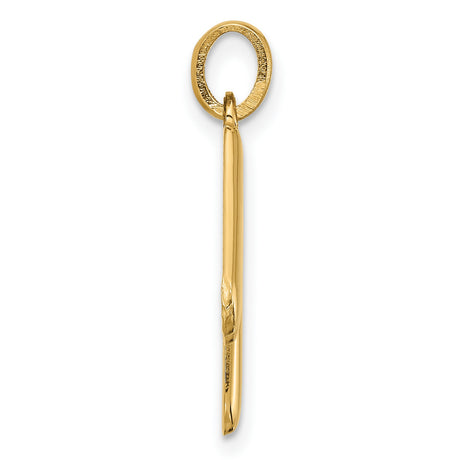 Fancy Letter M Charm Pendant in Real 14k Yellow Gold