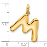 Fancy Letter M Charm Pendant in Real 14k Yellow Gold