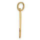 Fancy Letter N Charm Pendant in Real 14k Yellow Gold