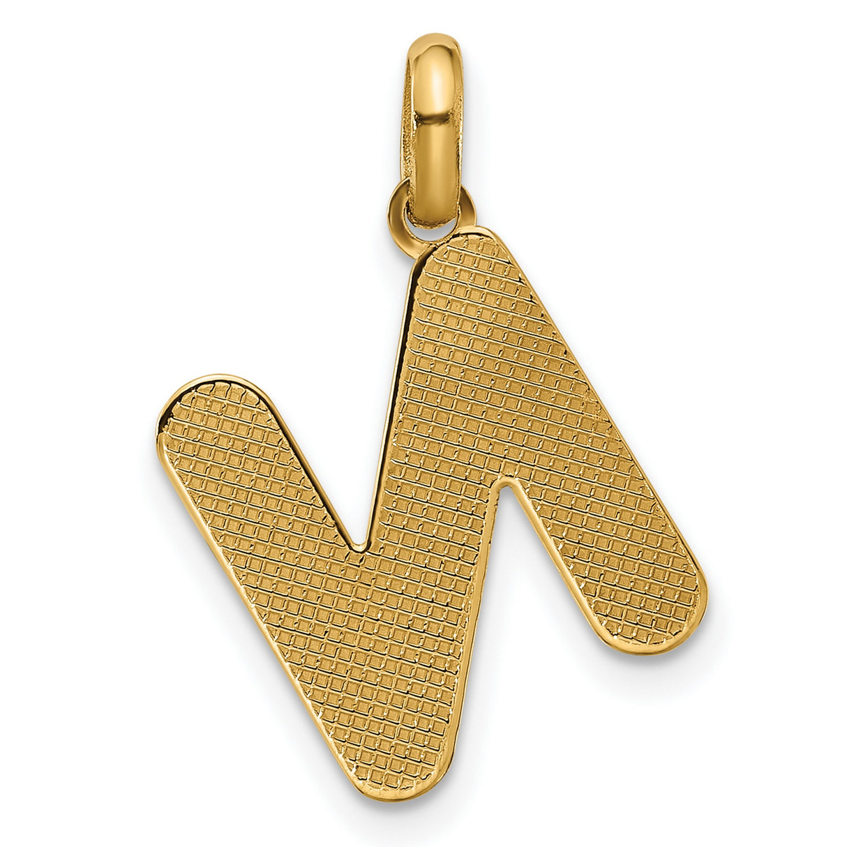 Fancy Letter N Charm Pendant in Real 14k Yellow Gold