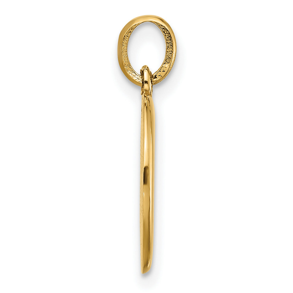 Fancy Letter O Charm Pendant in Real 14k Yellow Gold