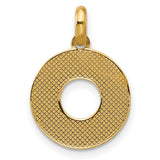 Fancy Letter O Charm Pendant in Real 14k Yellow Gold