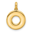 Fancy Letter O Charm Pendant in Real 14k Yellow Gold
