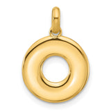 Fancy Letter O Charm Pendant in Real 14k Yellow Gold