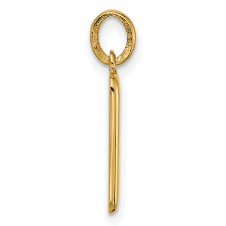 Fancy Letter P Charm Pendant in Real 14k Yellow Gold