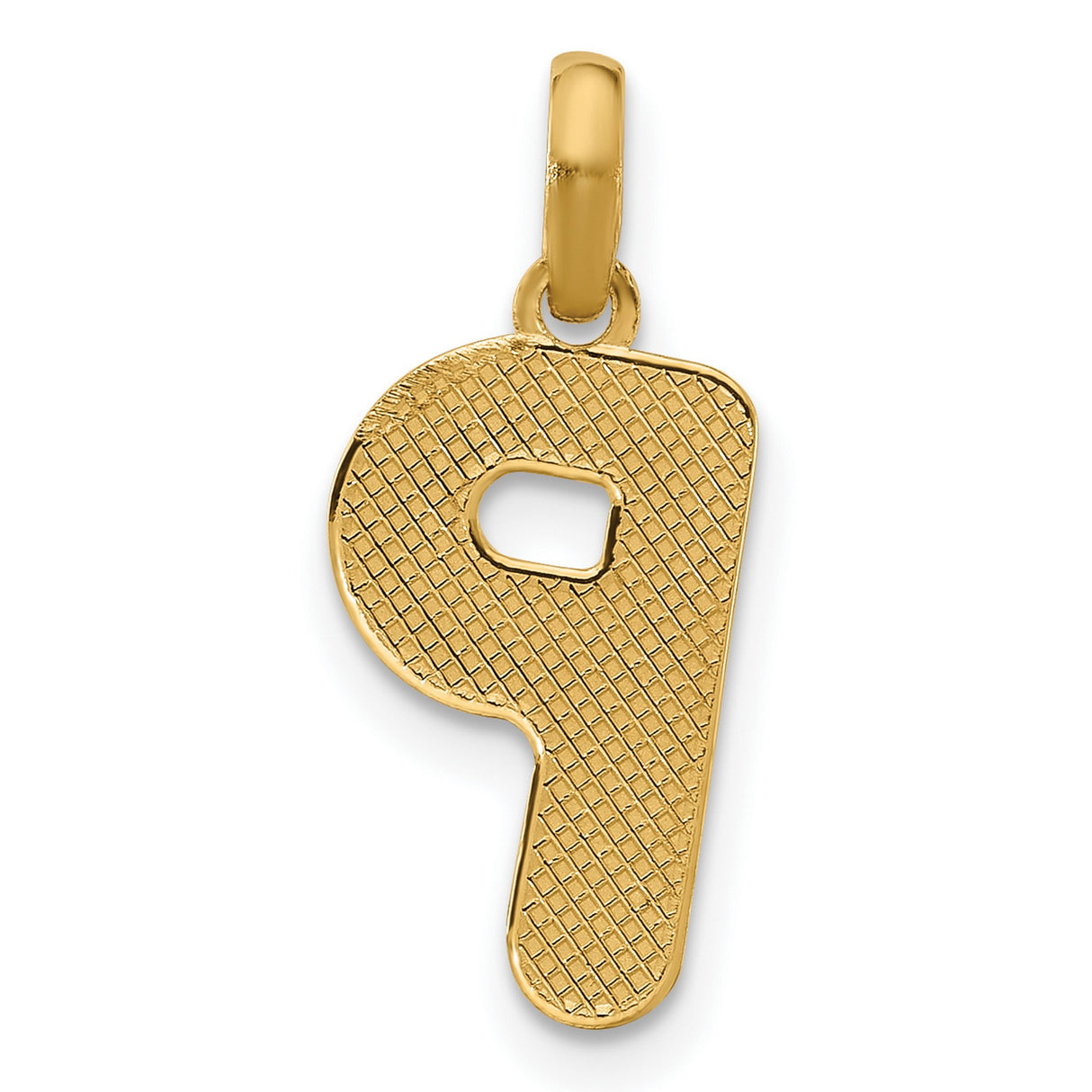 Fancy Letter P Charm Pendant in Real 14k Yellow Gold