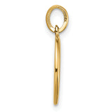 Fancy Letter Q Charm Pendant in Real 14k Yellow Gold