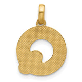 Fancy Letter Q Charm Pendant in Real 14k Yellow Gold