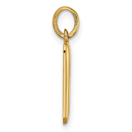 Fancy Letter R Charm Pendant in Real 14k Yellow Gold