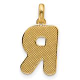 Fancy Letter R Charm Pendant in Real 14k Yellow Gold