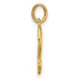 Fancy Letter S Charm Pendant in Real 14k Yellow Gold