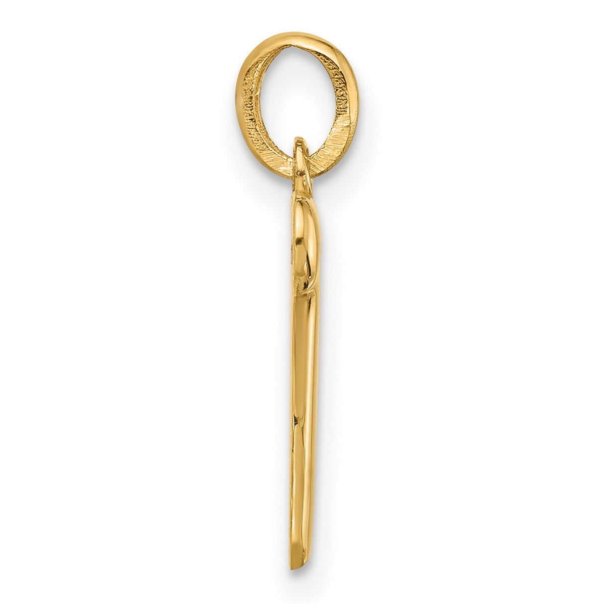 Fancy Letter T Charm Pendant in Real 14k Yellow Gold