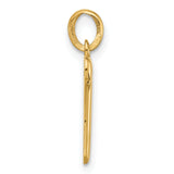 Fancy Letter T Charm Pendant in Real 14k Yellow Gold