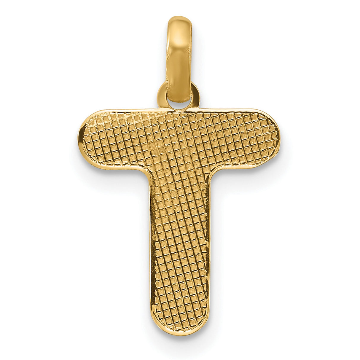 Fancy Letter T Charm Pendant in Real 14k Yellow Gold