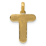 Fancy Letter T Charm Pendant in Real 14k Yellow Gold