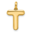 Fancy Letter T Charm Pendant in Real 14k Yellow Gold