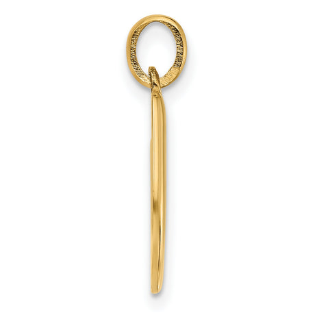 Fancy Letter U Charm Pendant in Real 14k Yellow Gold