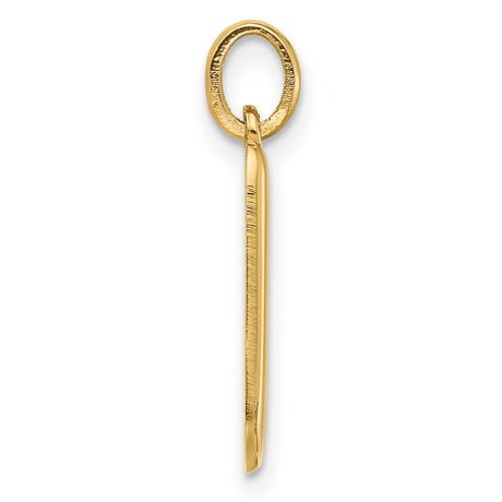 Fancy Letter V Charm Pendant in Real 14k Yellow Gold