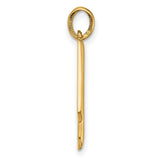 Fancy Letter W Charm Pendant in Real 14k Yellow Gold